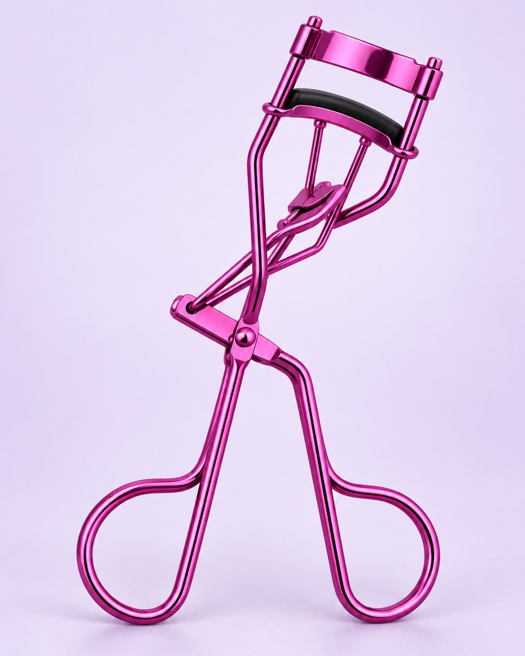 Metallic pink stainless steel lash curler