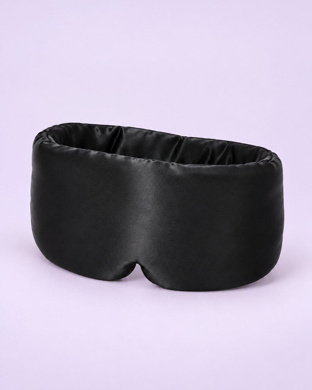 Black wide wraparound satin sleep mask