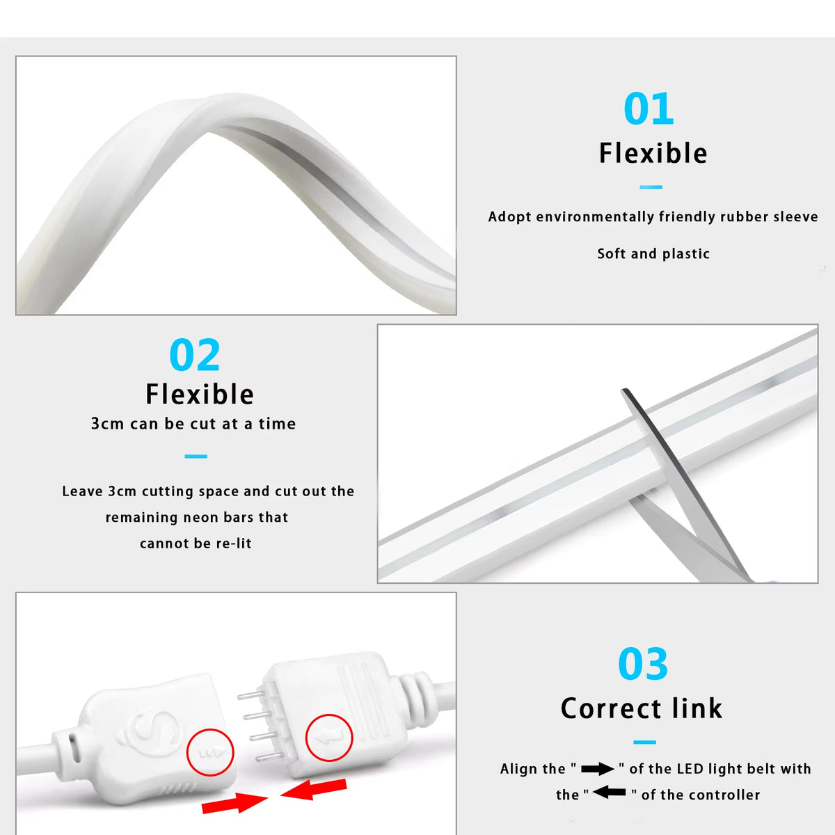 5V USB RGB Neon LED Strip 1M 2M 3M 4M 5M Wifi Neon RGB Strip Work with Tuya App/Smart Life/Alexa for TV Home Neon Decor Lighting