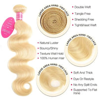613 Blonde Bundles Body Wave Human Hair 22" 24" 26" 12A  613 Blonde Body Wave Human Hair 3/4 Bundles Unprocessed Virgin Vietnamese Human Hair Bundles