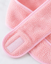 Close-up of the hook-and-loop tab and plush texture