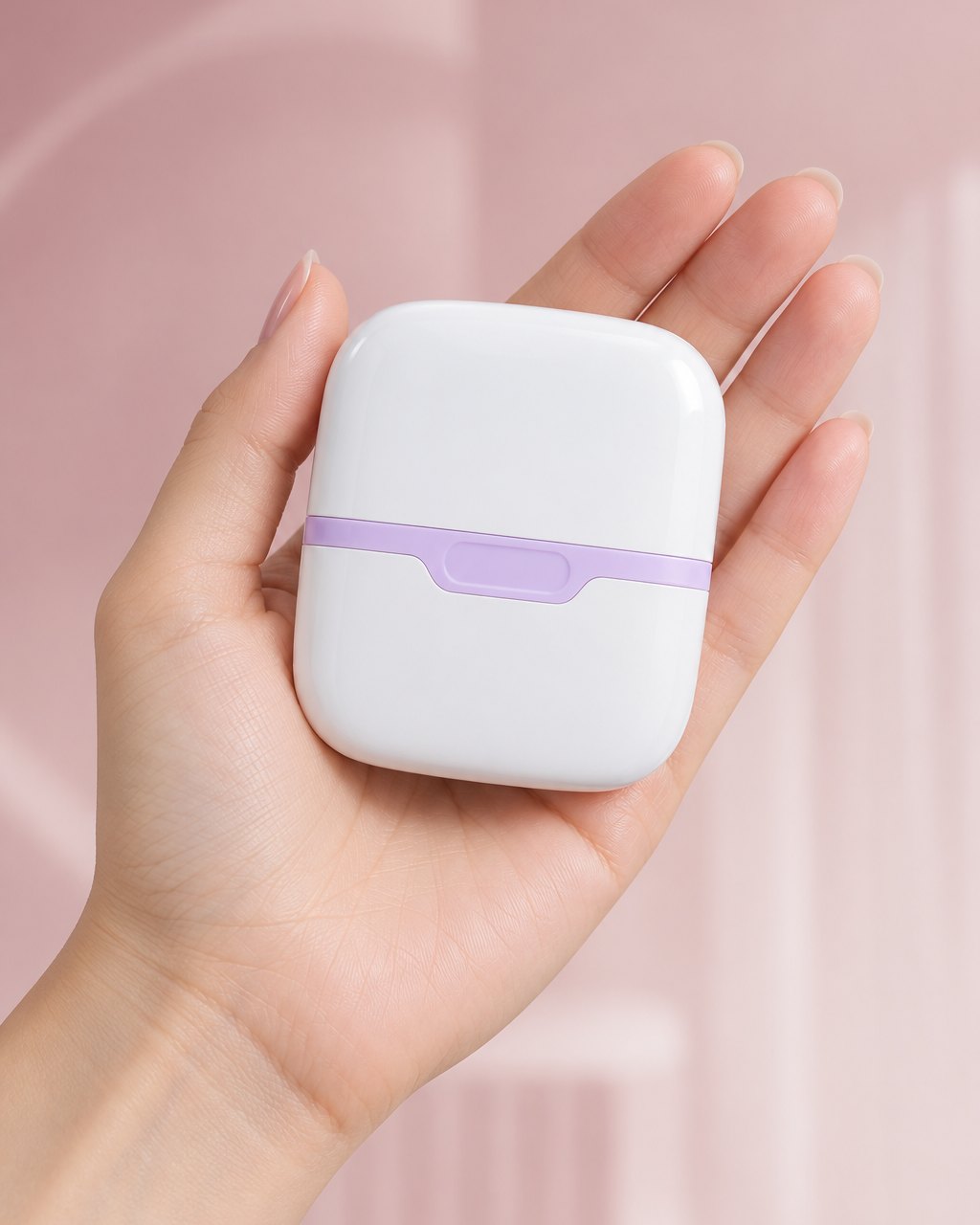 The capped double ice roller resting in an open palm