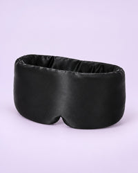Black wide wraparound satin sleep mask