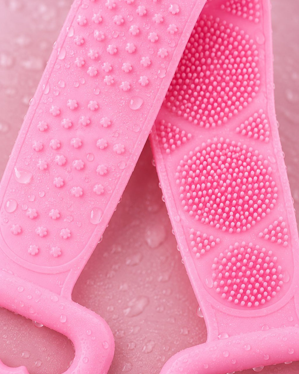 Close-up of the soft silicone nubs and finer textured side