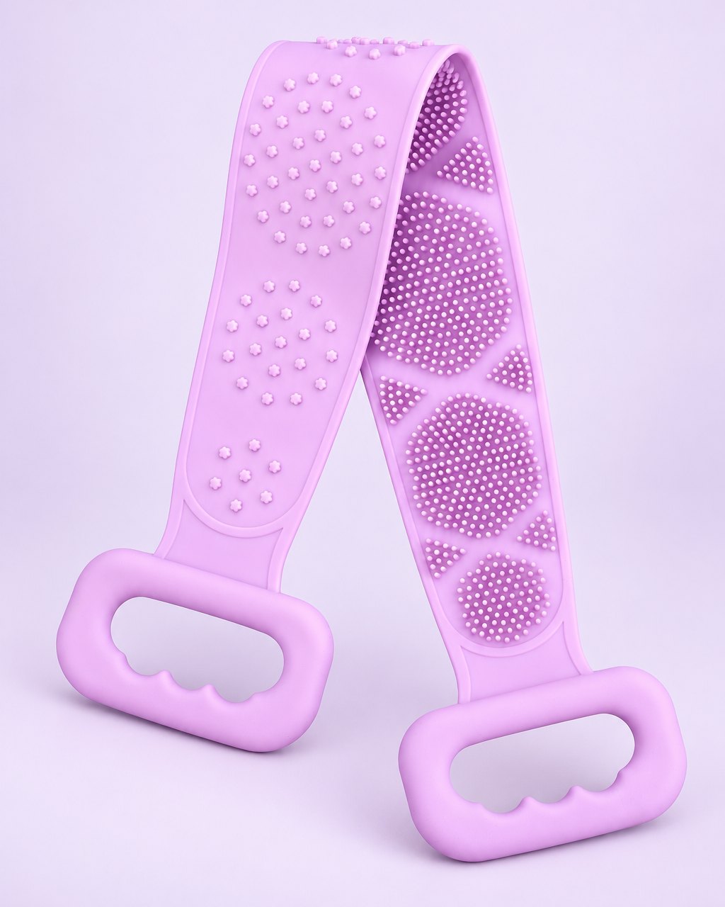 Lilac silicone back scrubber strap